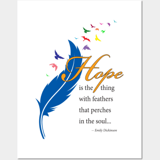 Hope feather with quote, black type Posters and Art